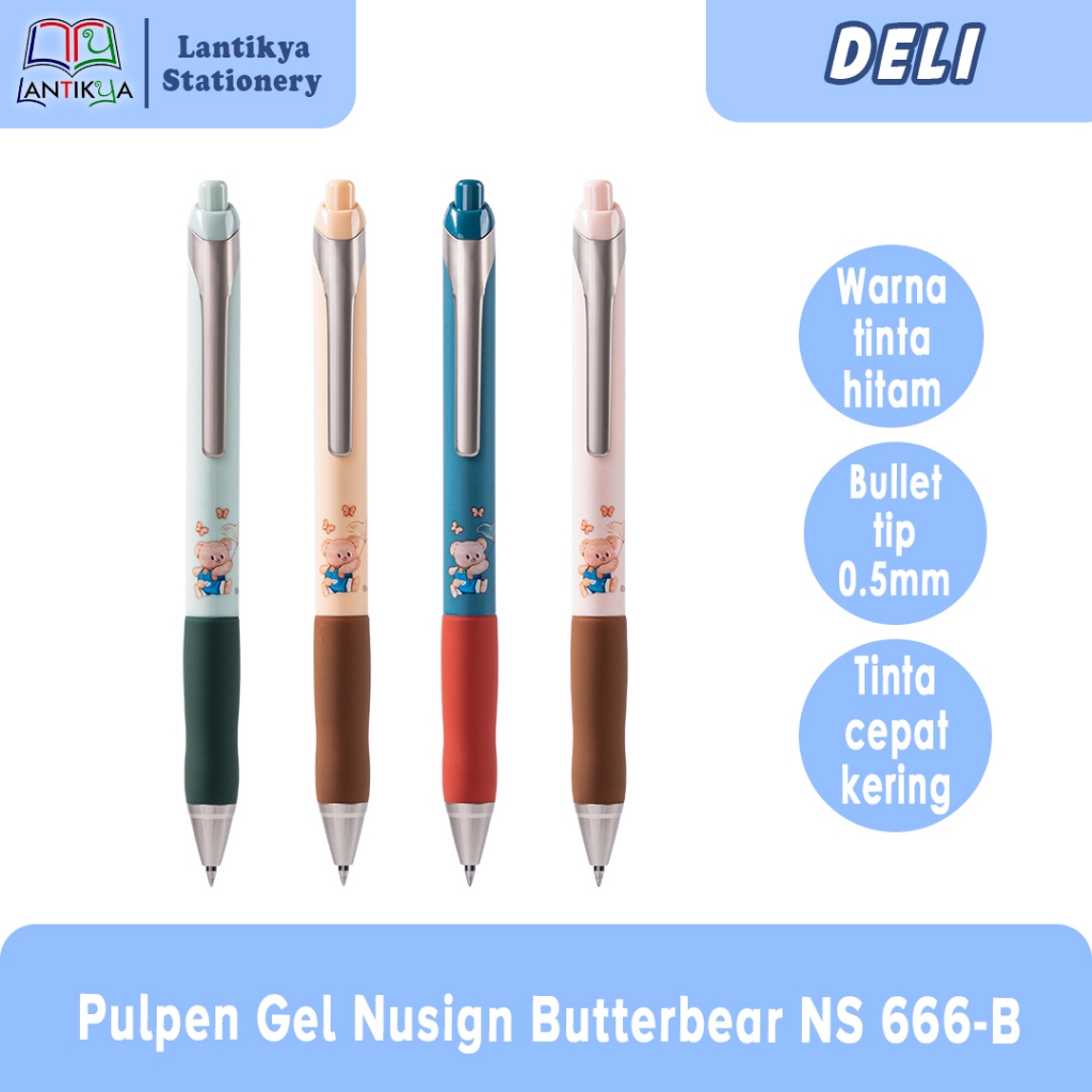 

Deli Pulpen Gel Nusign Butterbear 0.5mm/ NS 666-B