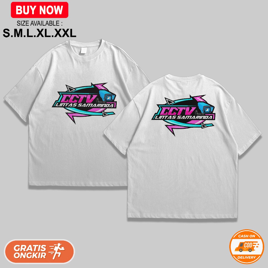 Kaos cctv Lintas Samarinda Kaos Pria Wanita Sablon DTF Printing