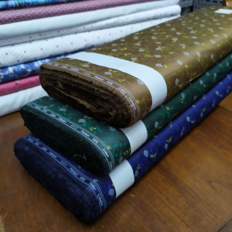 Kain katun Italy motif/ Kain katun kemeja gamis per 25