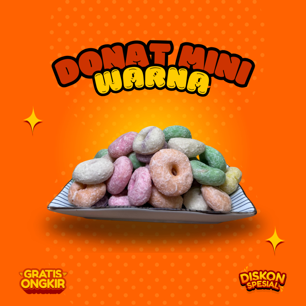 

Donat Mini Aneka Warna - Lembut, Cantik, dan Lezat 200 gram