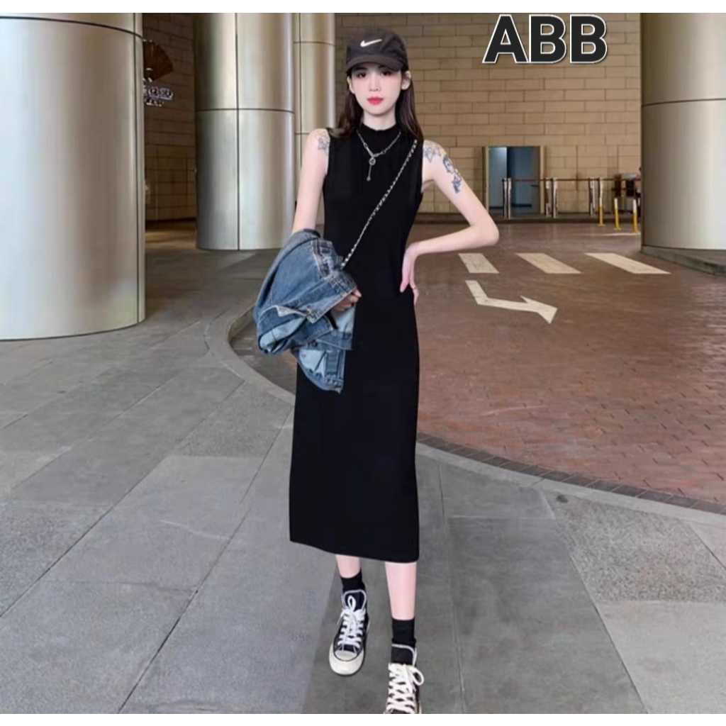 ABB Dress Span Panjang/Inner Span Tanpa Lengan