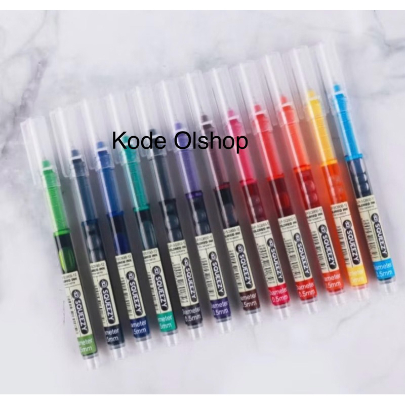 

Kode Atk - Pena Gel Warna Squeezy SQ900 12 warna