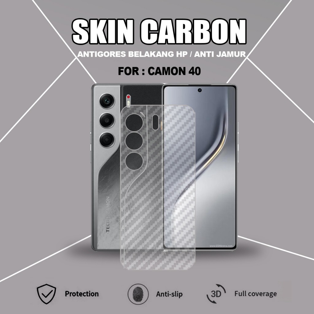 TECNO CAMON 40 TECNO CAMON 40 PRO SKIN CARBON TRANSPARAN ANTIGORES BELAKANG TECNO CAMON 40 TECNO CAM