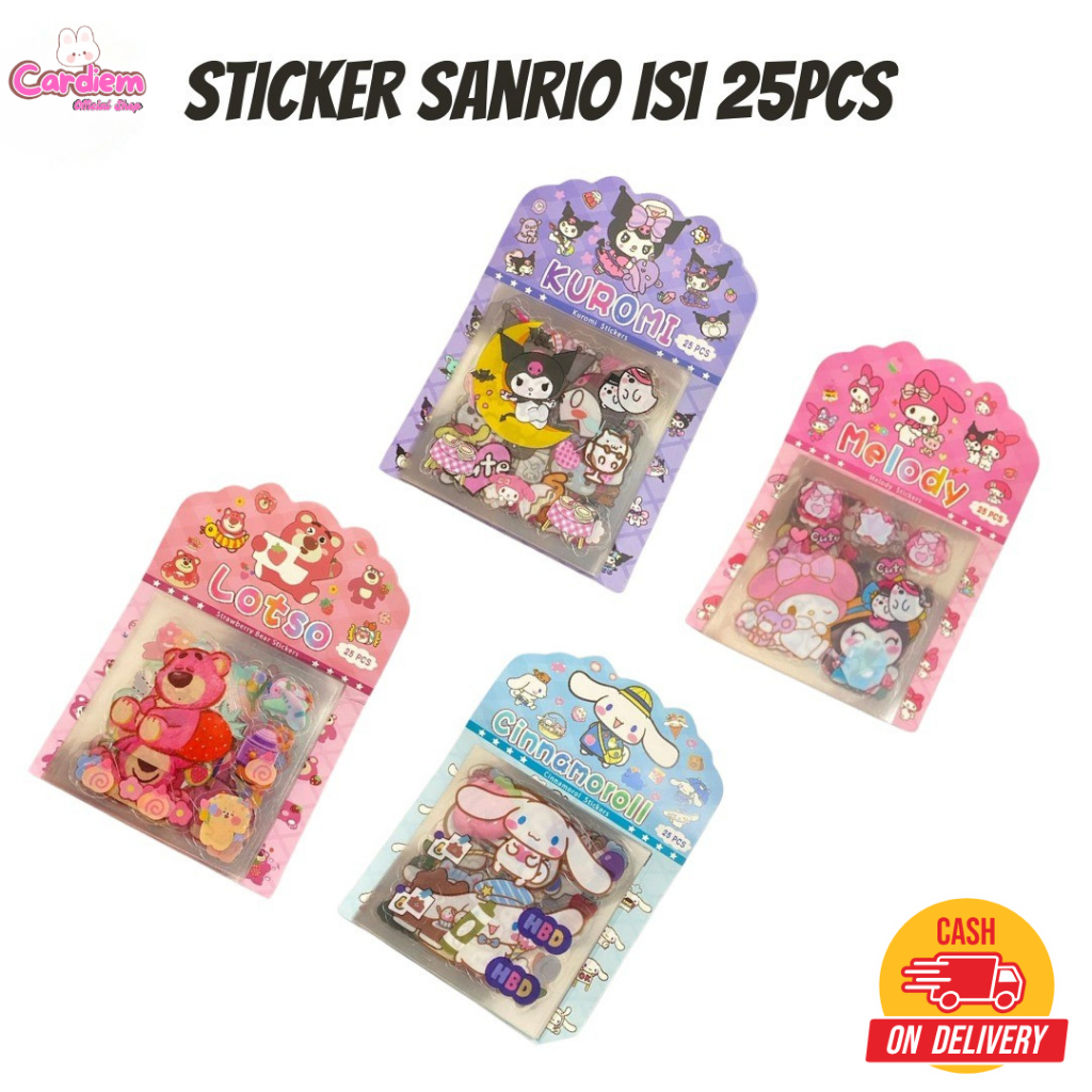 

Stiker Sanrio Isi 25 Lembar Stiker Waterproof Viral Karakter Kuromi Melody Cinnamoroll Stiker Murah