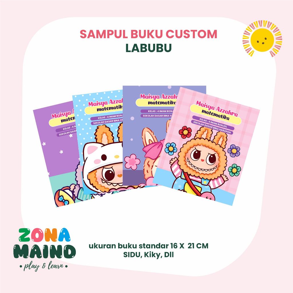 

SAMPUL BUKU CUSTOM LABUBU UKURAN STANDART BUKU SIDU