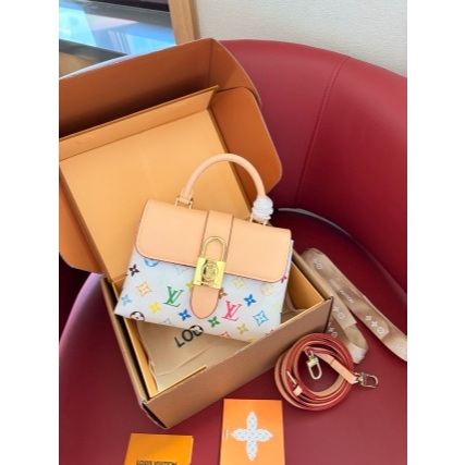 LV new LOCKY BB monogram patchwork leather hand-held shoulder bag