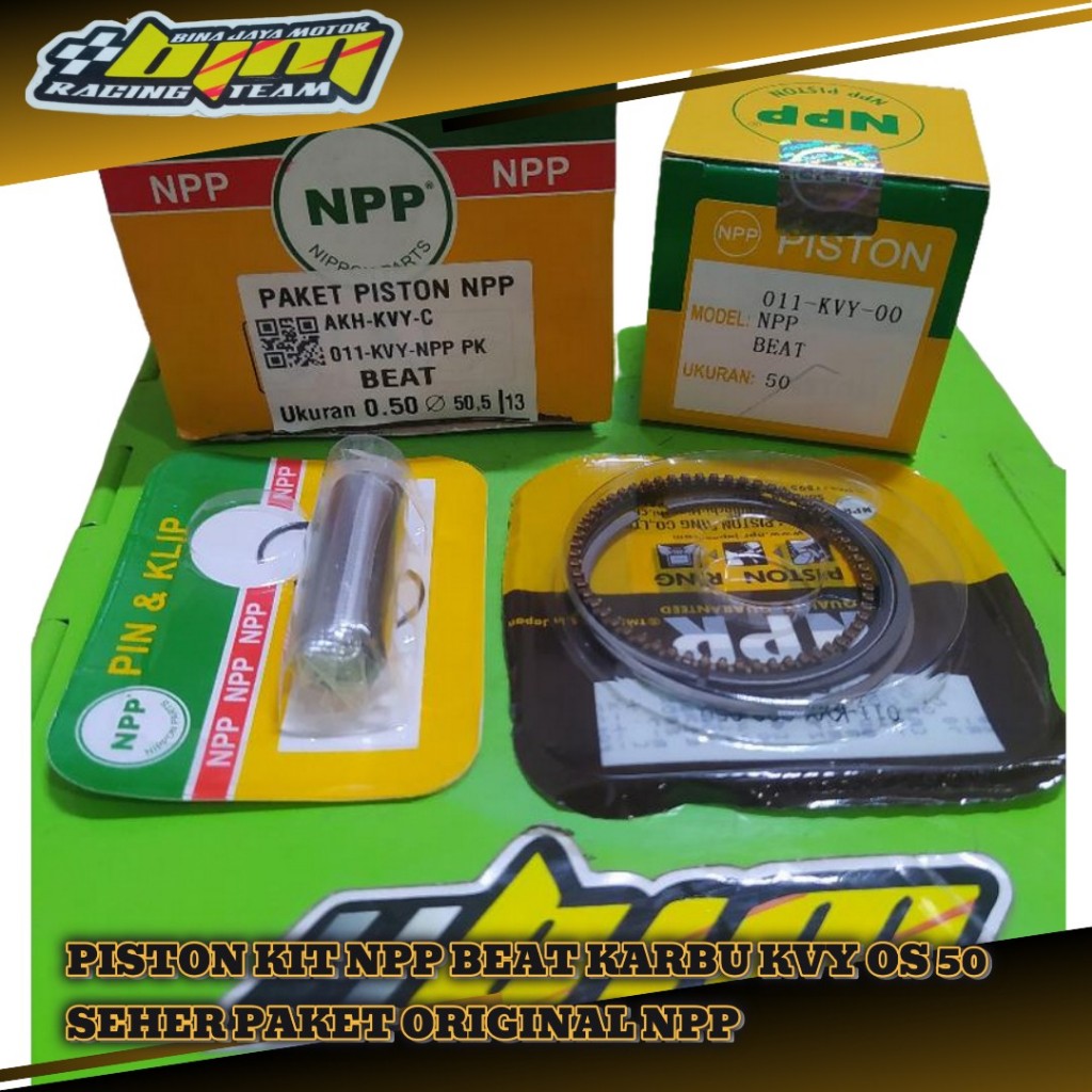 PISTON KIT NPP BEAT KARBU KVY OS 50 SEHER PAKET ORIGINAL NPP