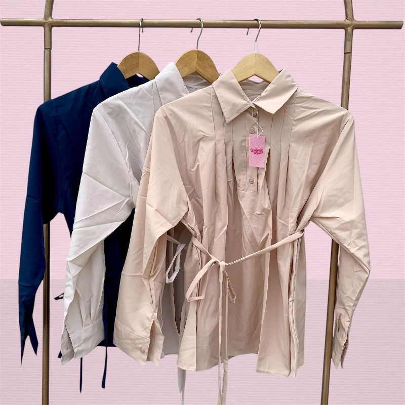 Kemeja polos wanita - kemeja tali polos - kemeja wanita