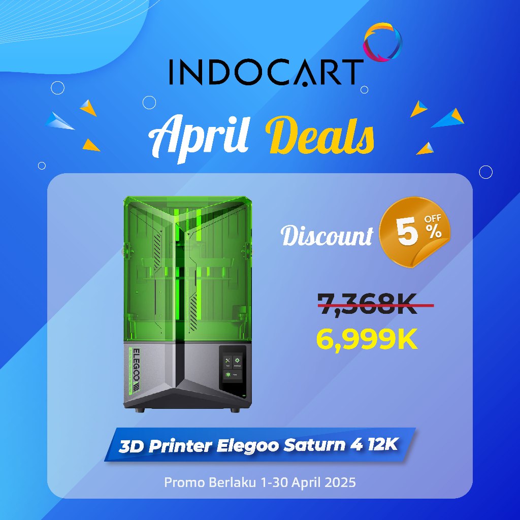 IndoCart 3D Printer ELEGOO Saturn 4 12K 10-inch Mono LCD with COB & Fresnel Collimating Lens