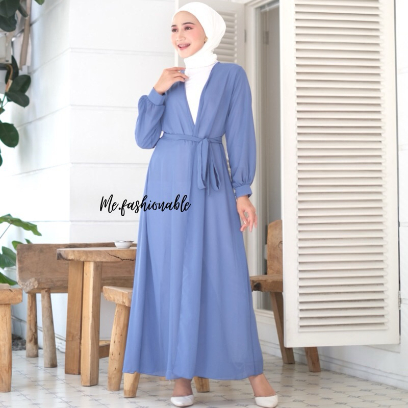 PROMO / BAHAN PREMIUM / RUBY LONG OUTER FREE TALI 14WARNA / Outer Panjang / Luaran Sifon / Cardigan