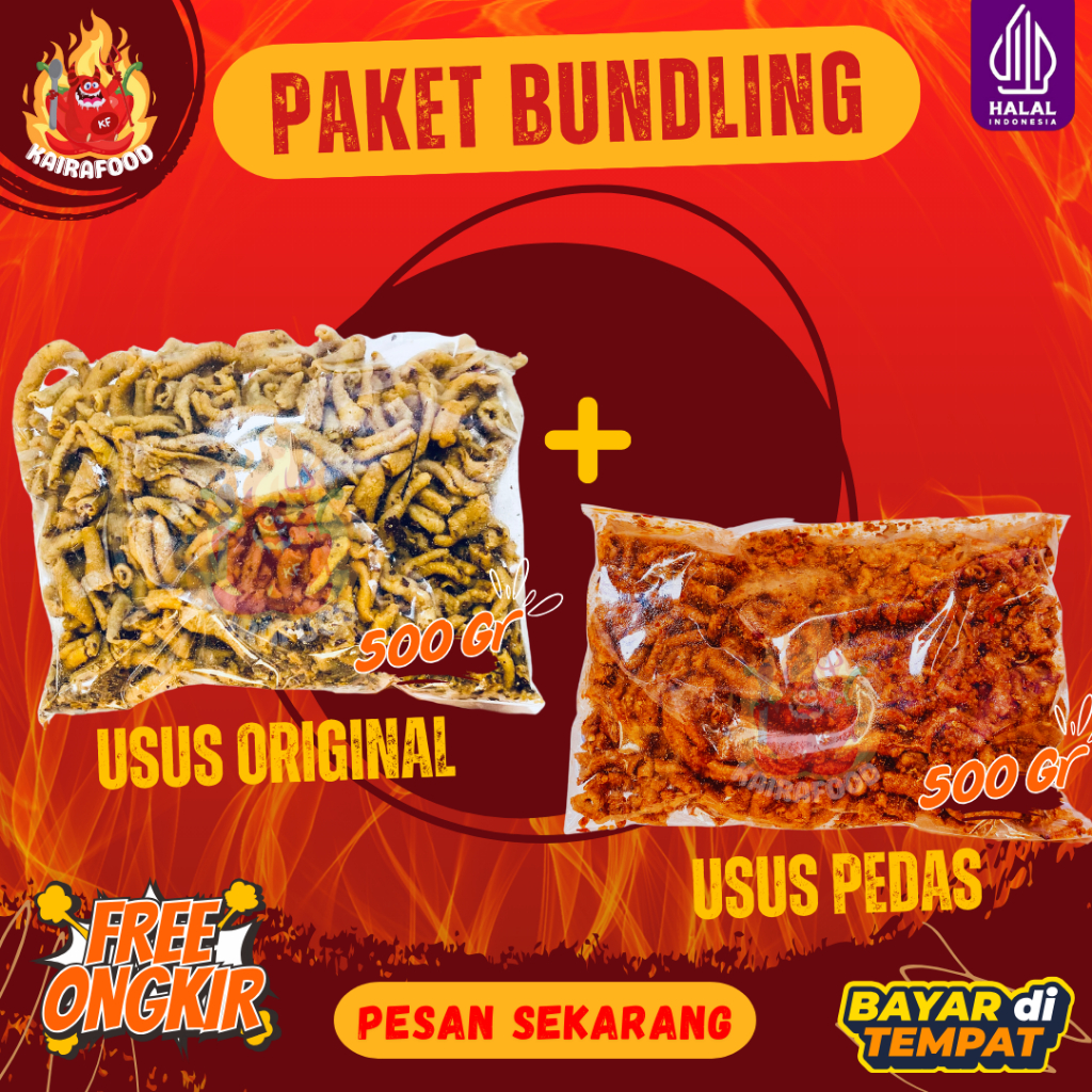 

PAKET BUNDLING 500 GR USUS ORIGINAL + 500 GR USUS PEDAS