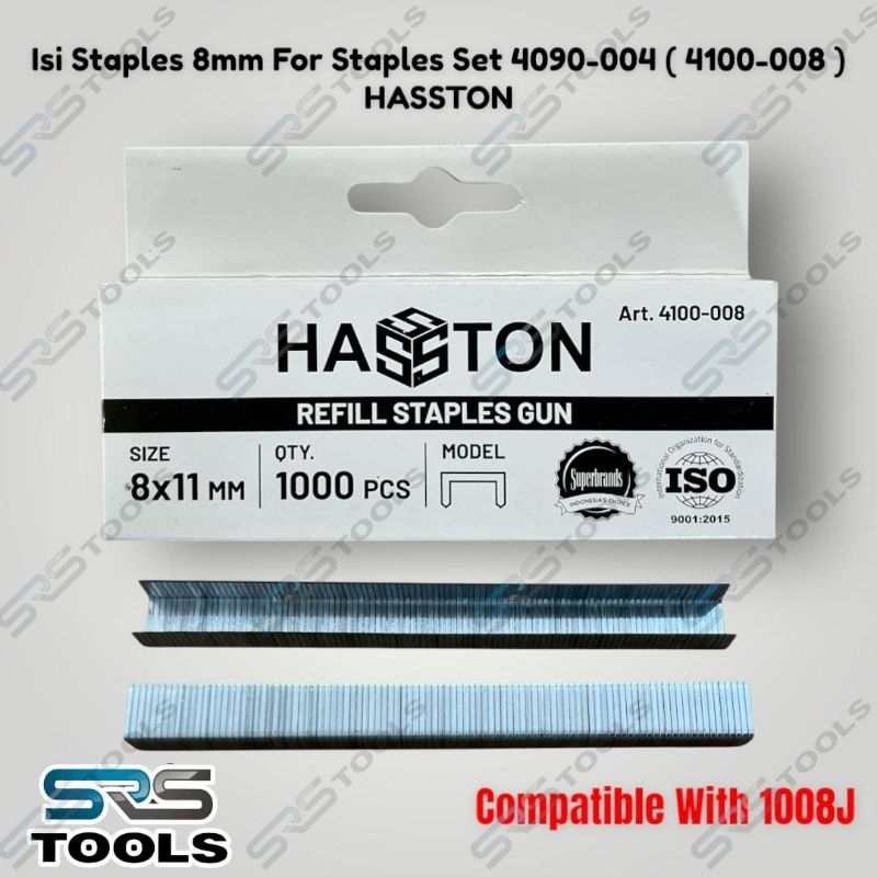 

HASSTON 4100-008 Refill Staples 8 mm For 4090-004 1008J / Isi Stapler 8mm x 11mm 1008 J Untuk Staples Set 3 in 1