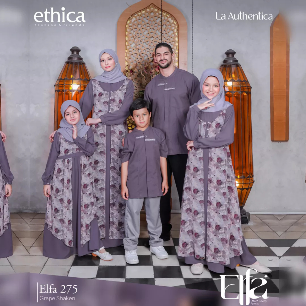 BAJU GAMIS COUPLE SARIMBIT ELFA 275 GRAPE SHAKEN ETHICA KAGUMI 277 GRAPE SHAKEN