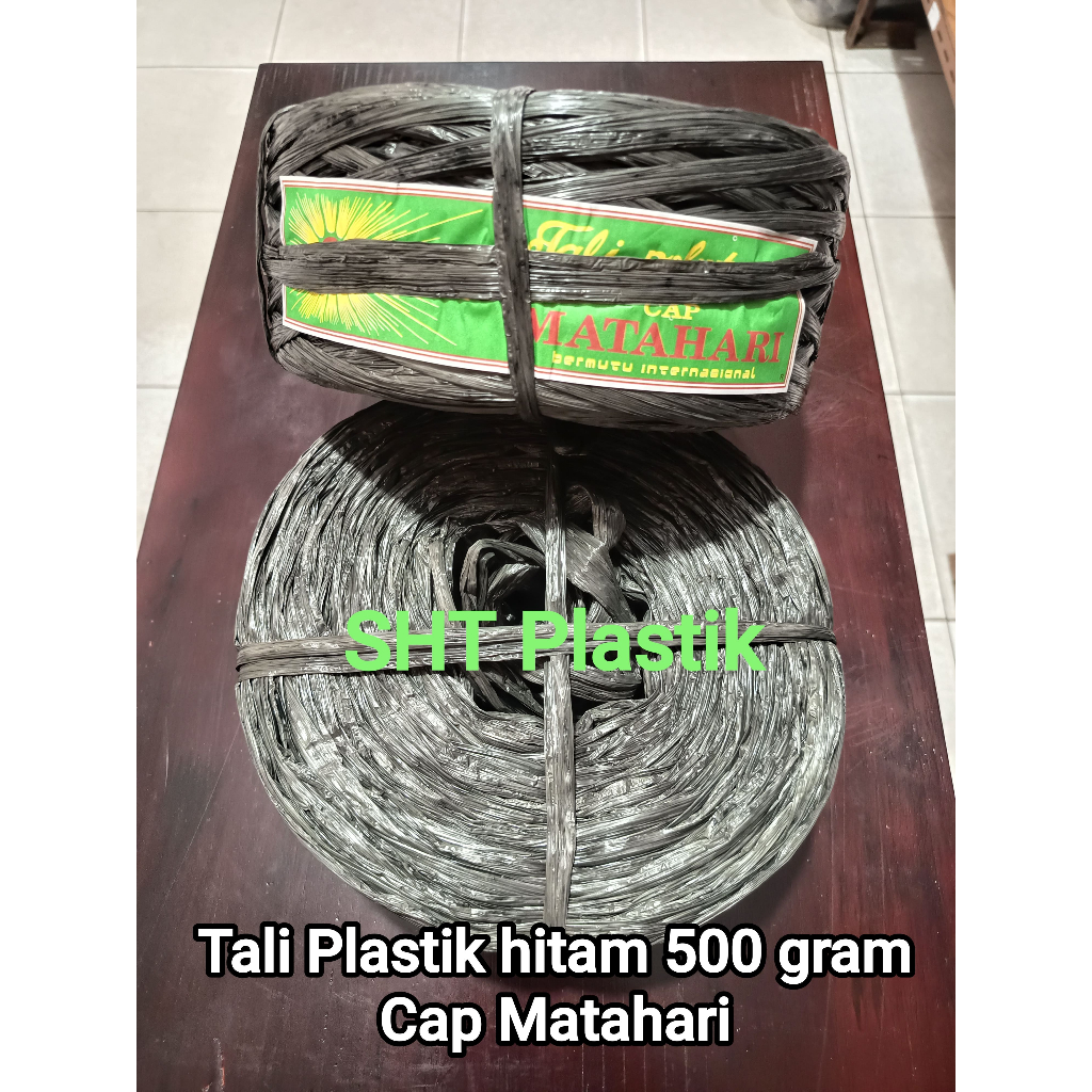 

[SHT Go] Tali plastik polytape hitam 5 kg (berat 500 gram/pcs) merk Cap Matahari bahan berkualitas