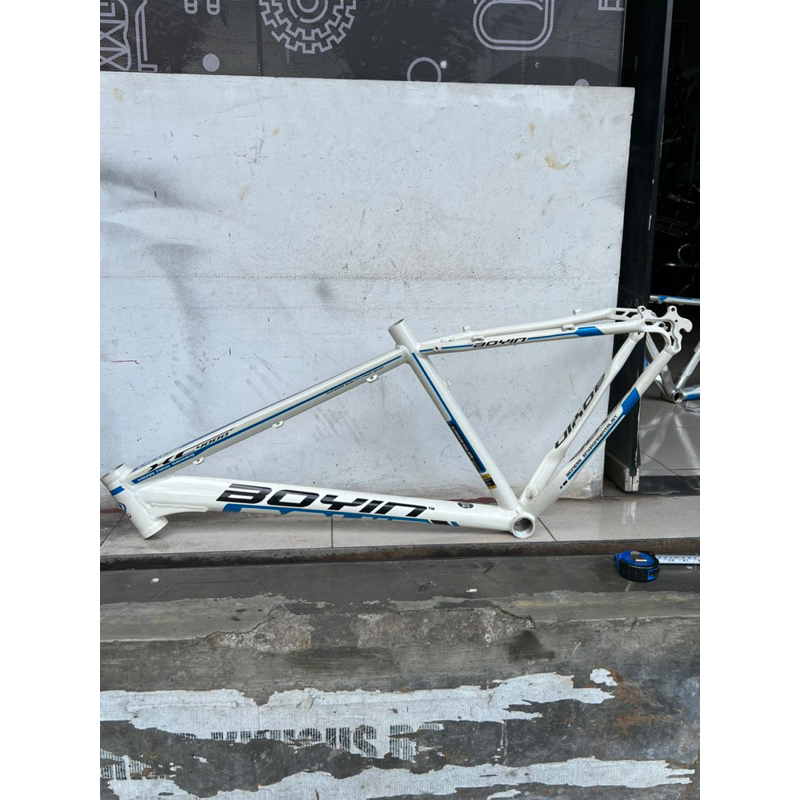 FRAME MTB ALUMINIUM 27.5 SEPEDA GUNUNG DISCBRAKE ORIGINAL BOYIN PUTIH DISC CAKRAM QR ALLOY RINGAN