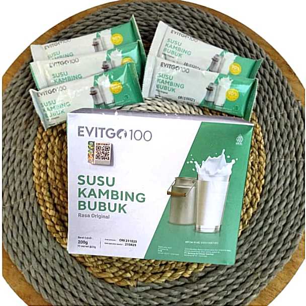 

Evitgo 100 1 Box Isi 10 sachet Susu Kambing Bubuk Rasa Original