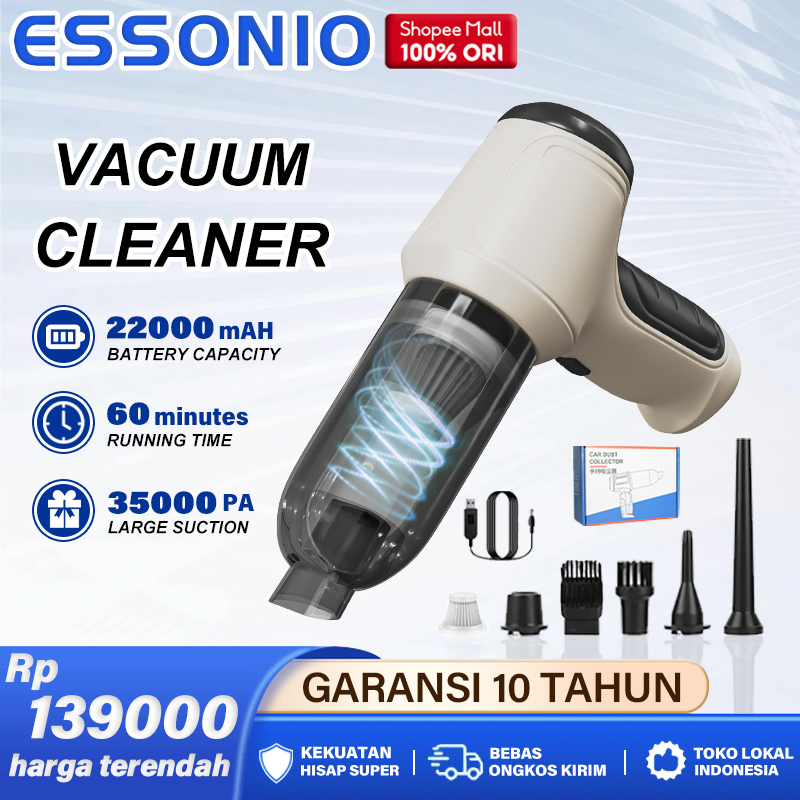 roseidstore - ESSONIO 35000PA Vacuum Cleaner Nirkabel Genggam Penyedot Debu Portabel Kuat Desktop