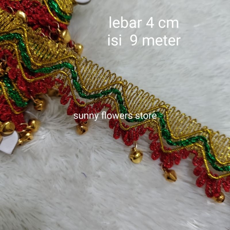 RENDA  INDIA GOLD LONCENG LEBAR 4 CM ISI 10 YARD
