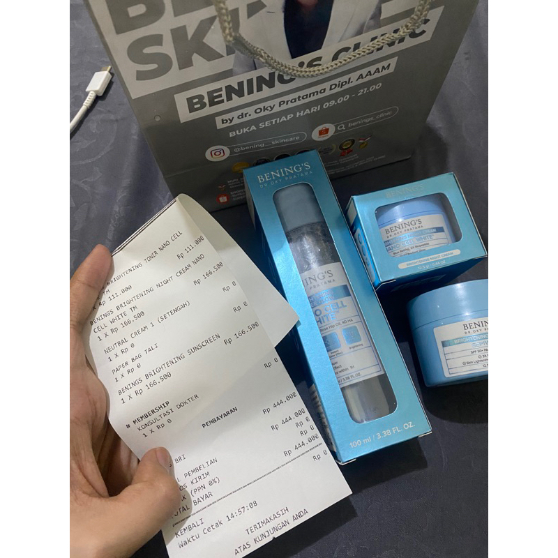bening’s clinic skincare new night cream day cream