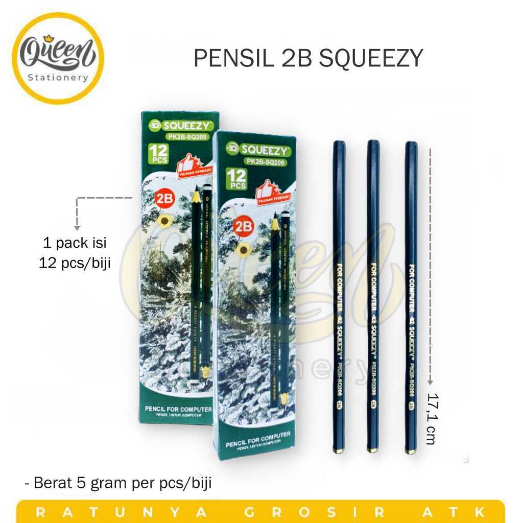 

1 PCS PENSIL 2B SQUEEZY / PENSIL MURAH / PENSIL UJIAN / PENSIL KAYU 2B (010445)