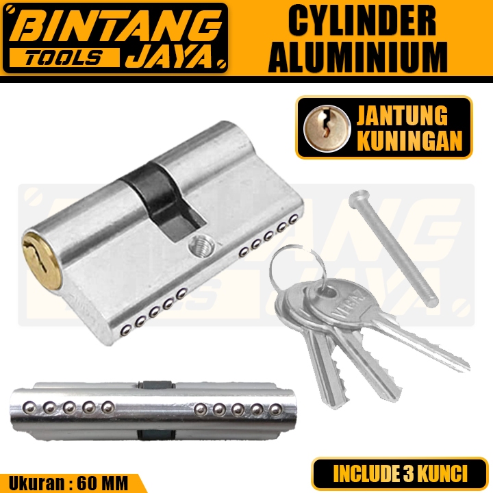 Cylinder Alumunium Kuningan Kunci Pintu Silinder Kunci Pintu 60 MM