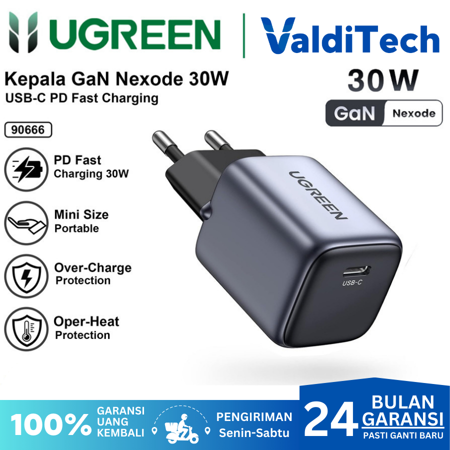 Ugreen Kepala Adaptor Charger Adaptor nexode Gan USB-C Fast Charging Mini NEXODE 30W Adapter