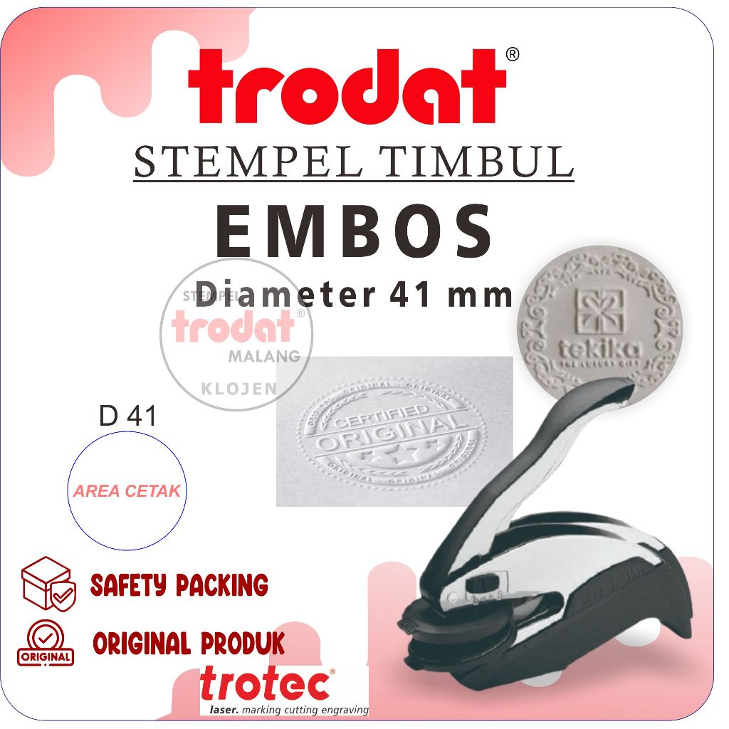 

STEMPEL TRODAT Ideal Seal Press EMBOS Stempel Emboss / Stempel Timbul (Pocket) + (design)