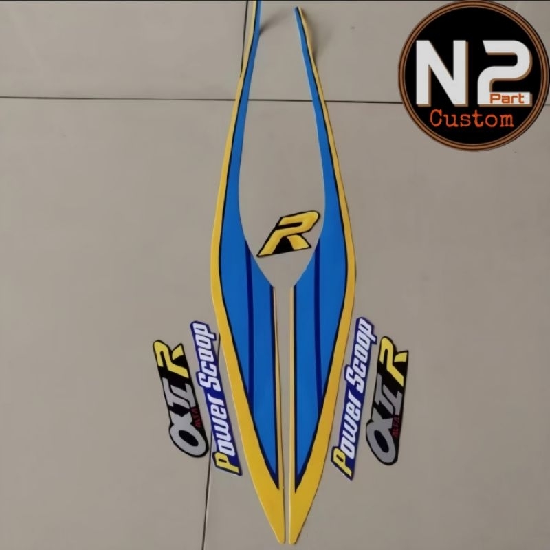 Striping Stiker Polet Sepeda Motor Yamaha ALFA tahun 1992 Sticker List Body Alfa 92 Pancing Biru