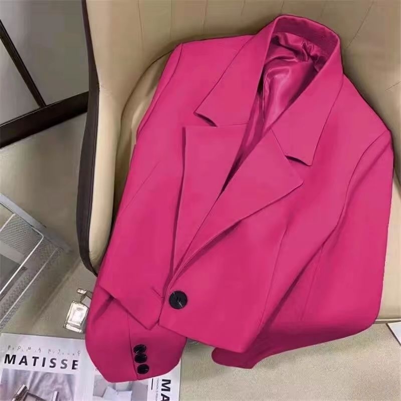 jas blazer crop top wanita Korea style