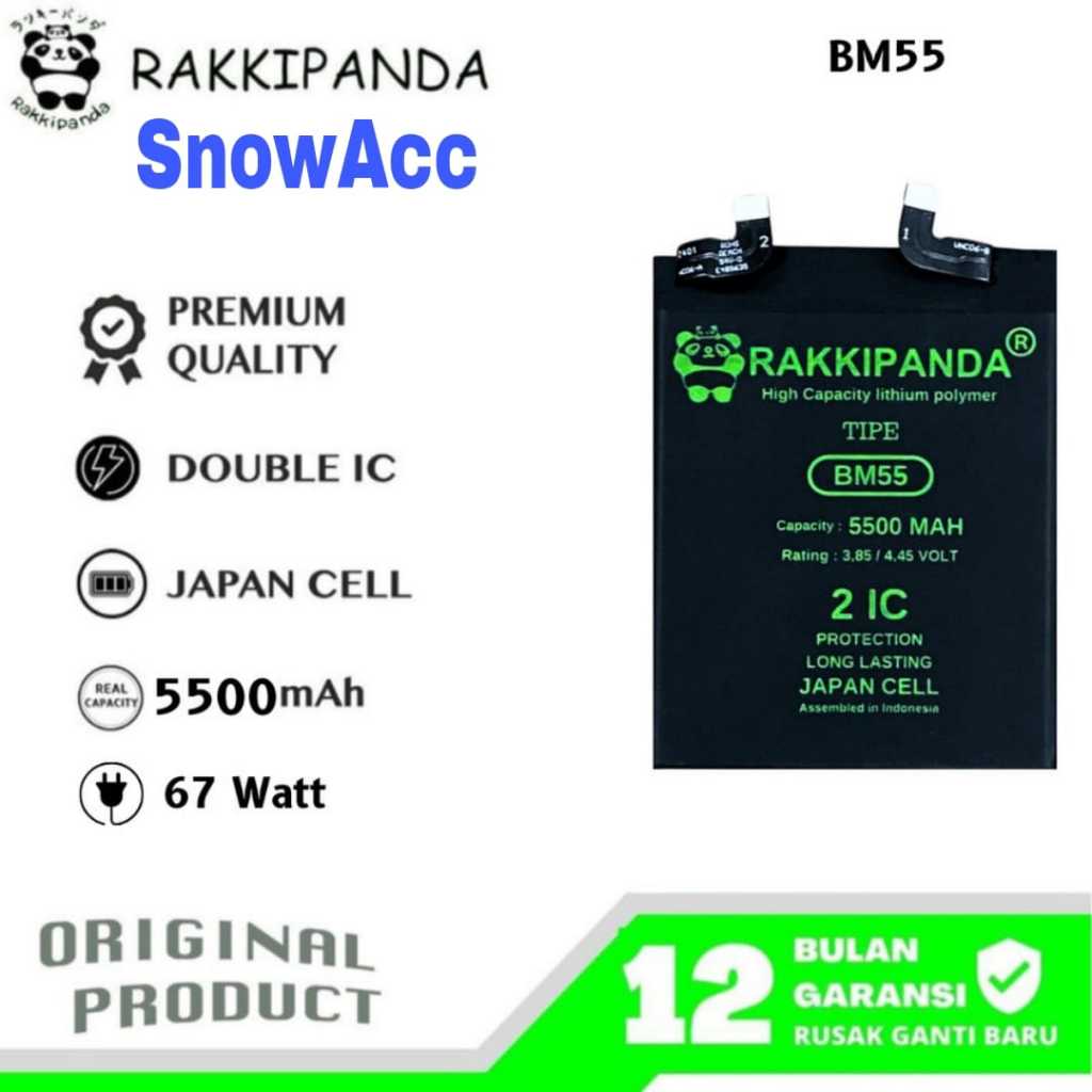 Rakkipanda Baterai Xiaomi Mi 11 Pro / Mi 11 Ultra ( BM-55 ) ( BM55 ) ( BM 55 )