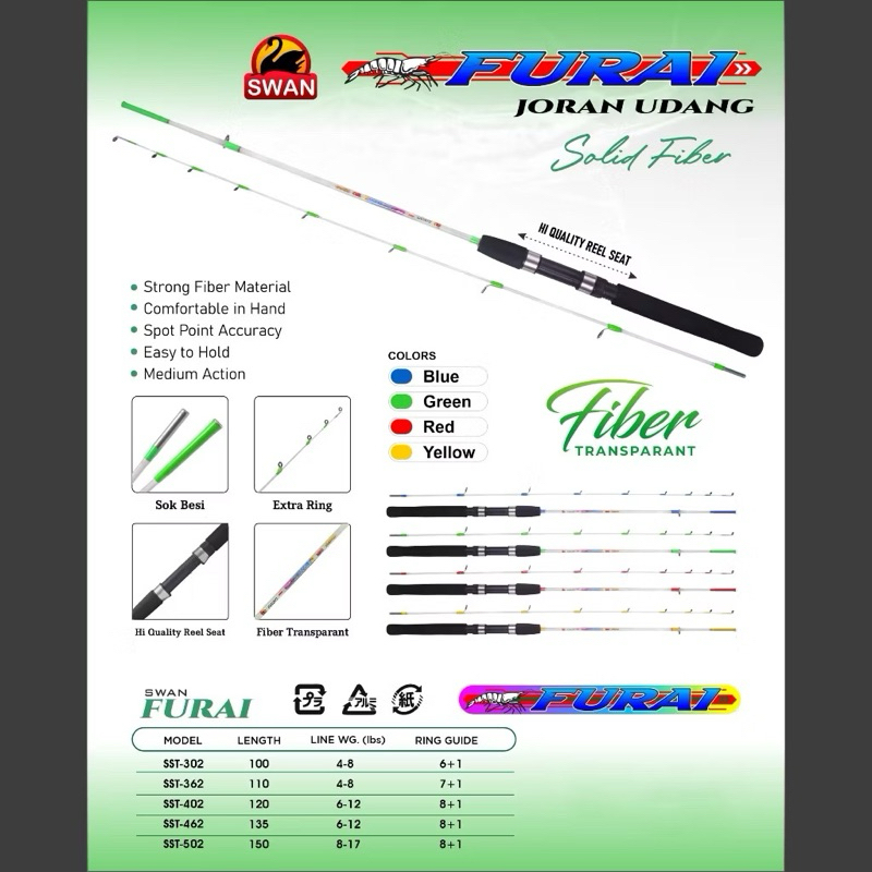 Joran Udang Fiber Swan Furai 120