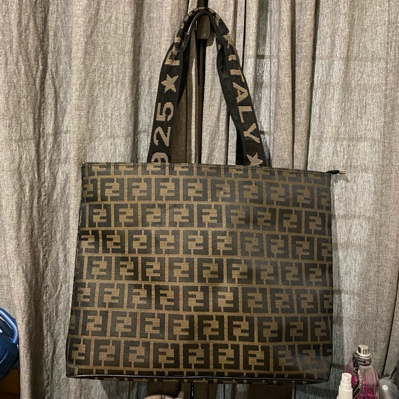 Tas ala FENDI Kanvas Halus Hitam Coklat Preloved