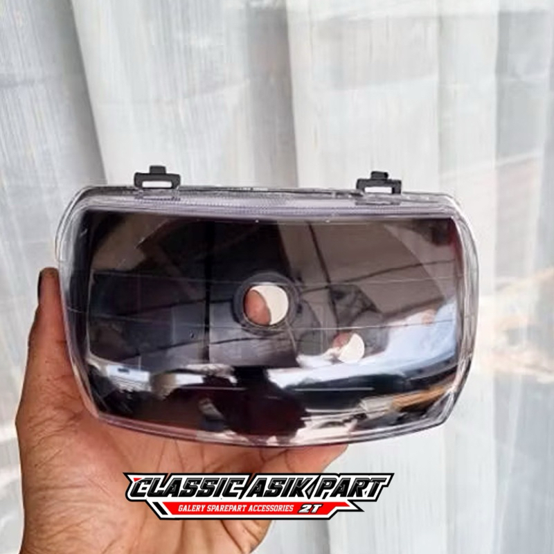 Mika set reflektor lampu depan astrea Legenda 2 custom hitam smoke