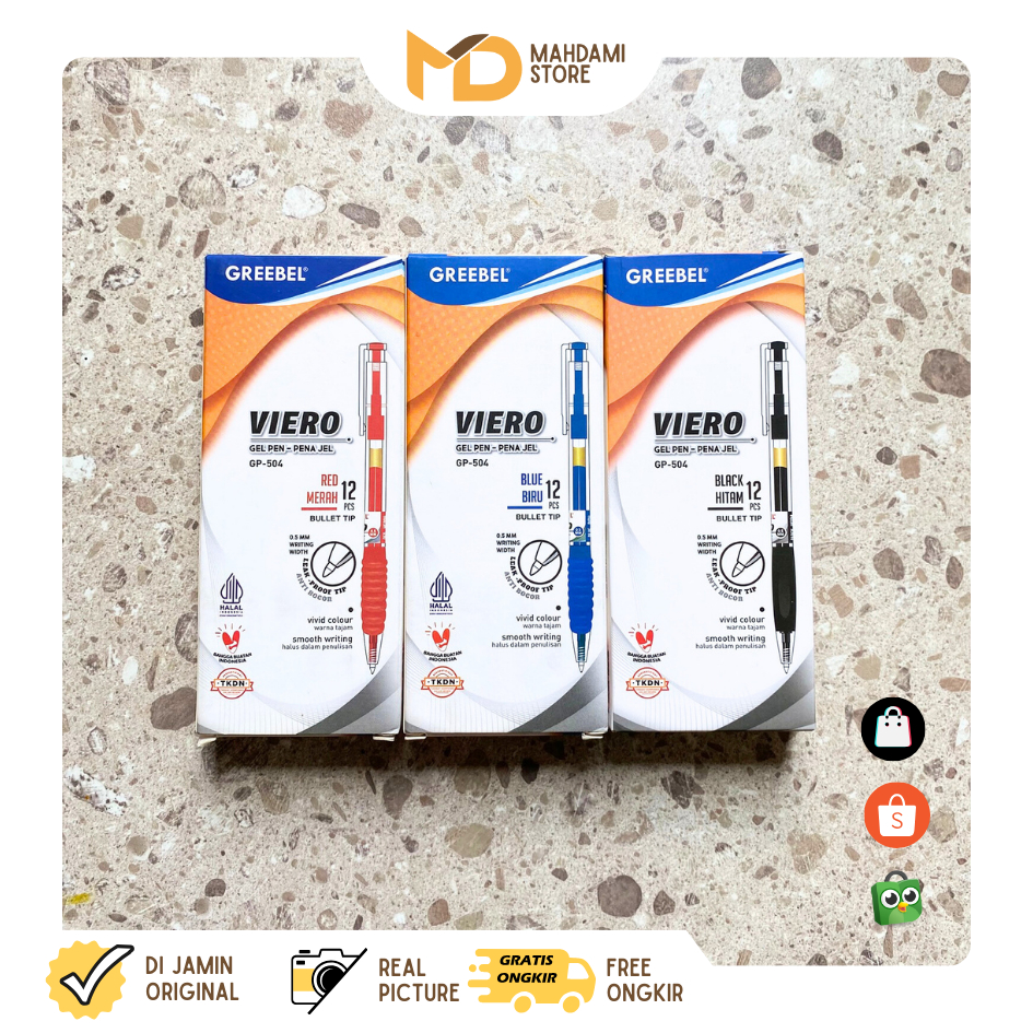 

Pulpen Greebel Viero GP-504 Gel Pen 0.5 / Ballpoint / Pena Gel / Pen Gell