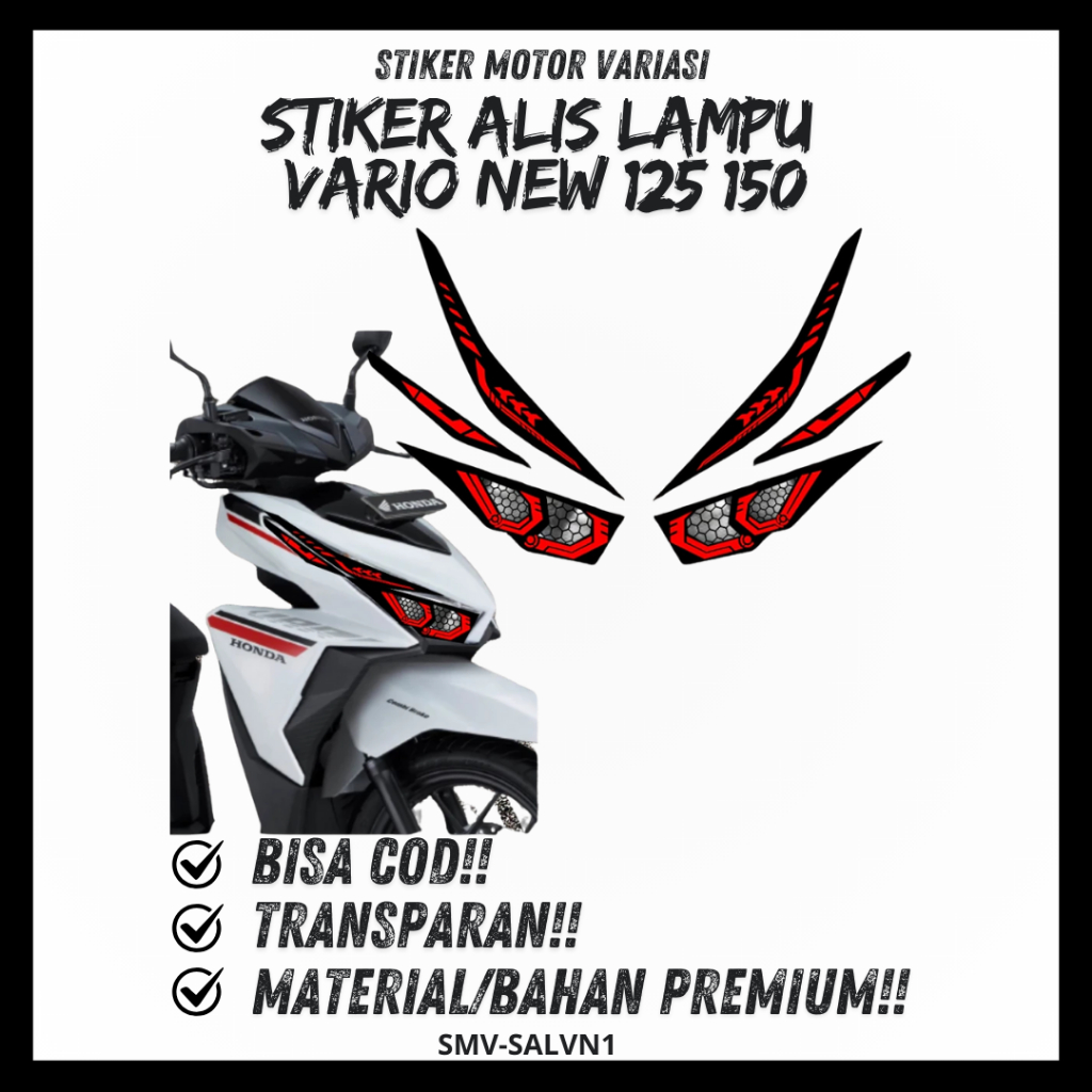 STIKER VARIASI LAMPU ALIS MOTOR VARIO 125 150 STICKER ALIS HONDA VARIO NEW 125 150