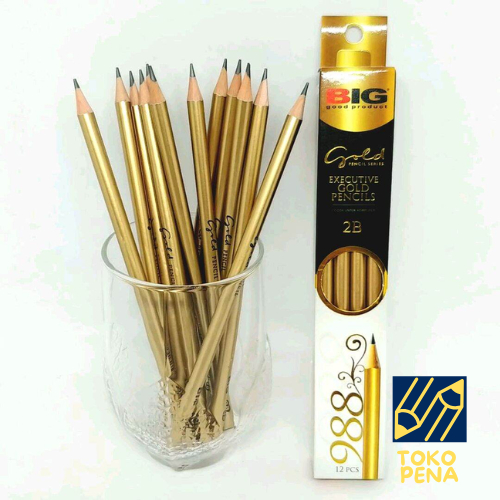 

BIG pensil 2B GOLD / pencil ujian (12 PCS)