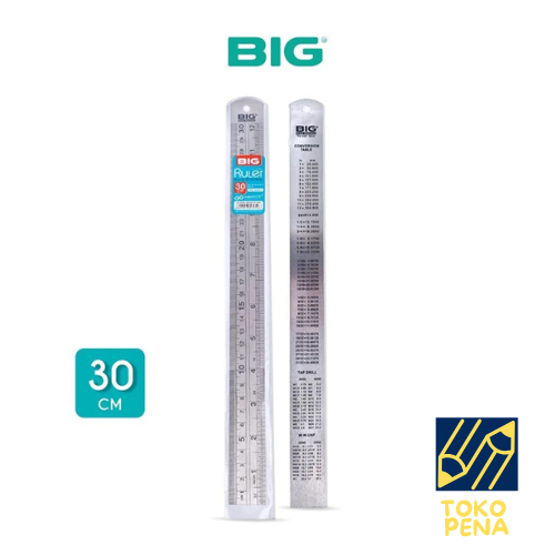 

BIG - Penggaris Besi / Stainless Steel Ruler Tebal dan Kokoh Panjang 30 CM Tebal 0,7 MM PG-6301 / Penggaris Besi Tebal