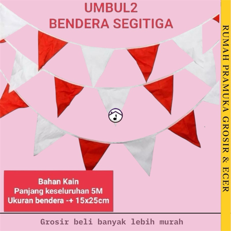 Umbul umbul bendera MERAH PUTIH resplang segitiga