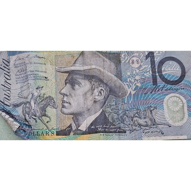 #Super sangat murah dibawah kurs Uang Asing Polymer negara australia 10 dollar kondisi Vf-AXF utuh d