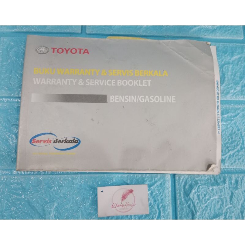 Buku Warranty Dan Service Berkala Toyota Bensin bekas Mobil Terjual