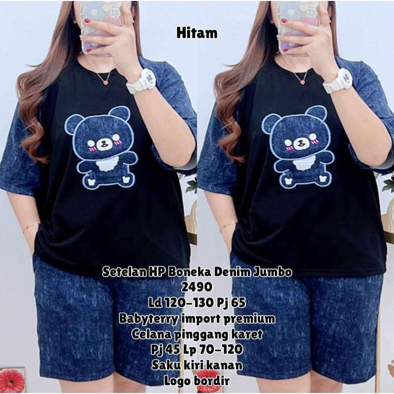 2490 SETELAN HP LD120-130 BABYTERRY WANITA|SETELAN SANTAI|ONE SET CELANA PENDEK