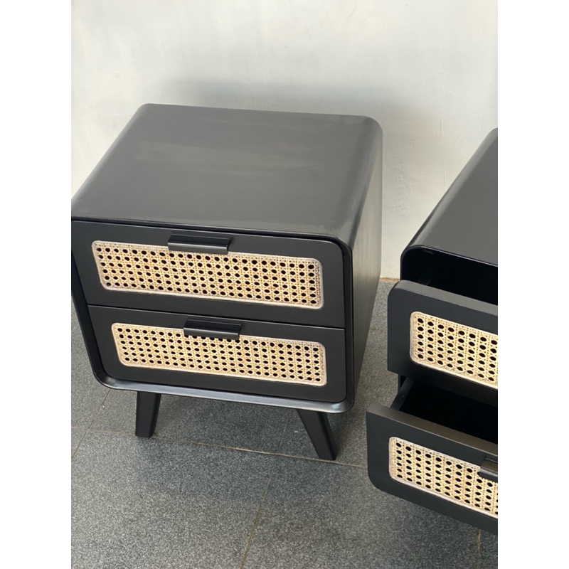 Nakas Kayu Jati Bedside Table Nakas Rotan Kayu Jati/ Nakas Kayu Jati