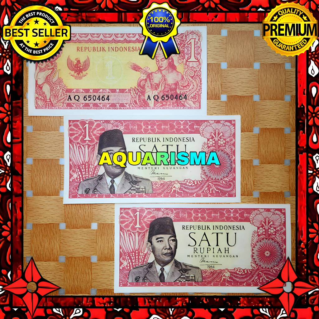 KOLEKSI NUMISMATIK - SOUVENIR REPRO UANG KUNO 1 RUPIAH INDONESIA SOEKARNO 1964