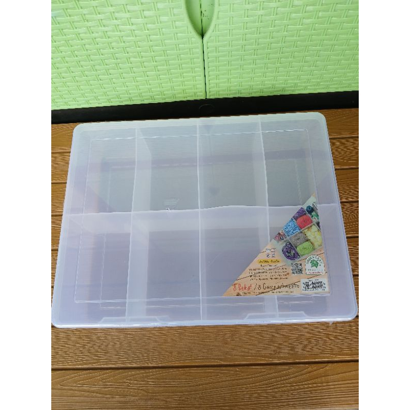 GREENLEAF 1449 REIKO KOTAK PERKAKAS STORAGE BOX 8 SEKAT GREEN LEAF