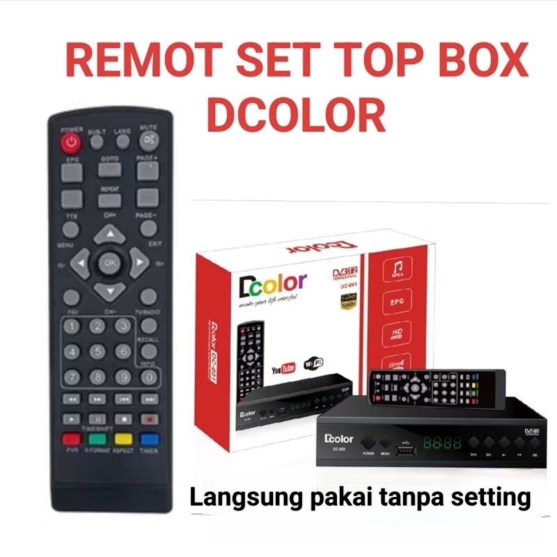 remote stb DCOLOR remot set top box Dcolor DVB T2