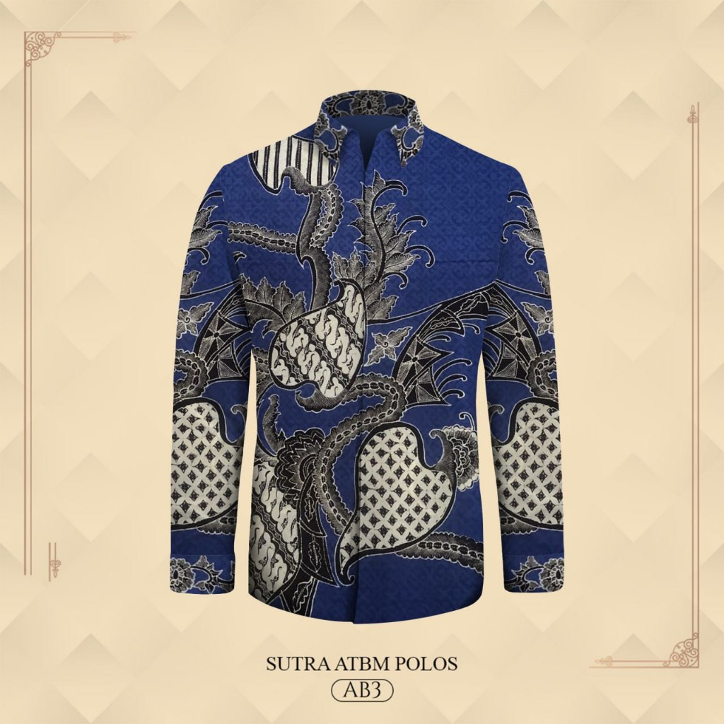Kemeja batik lengan panjang pria exclusive bahan atbm sutera premium pola baju batik tulis pekalonga