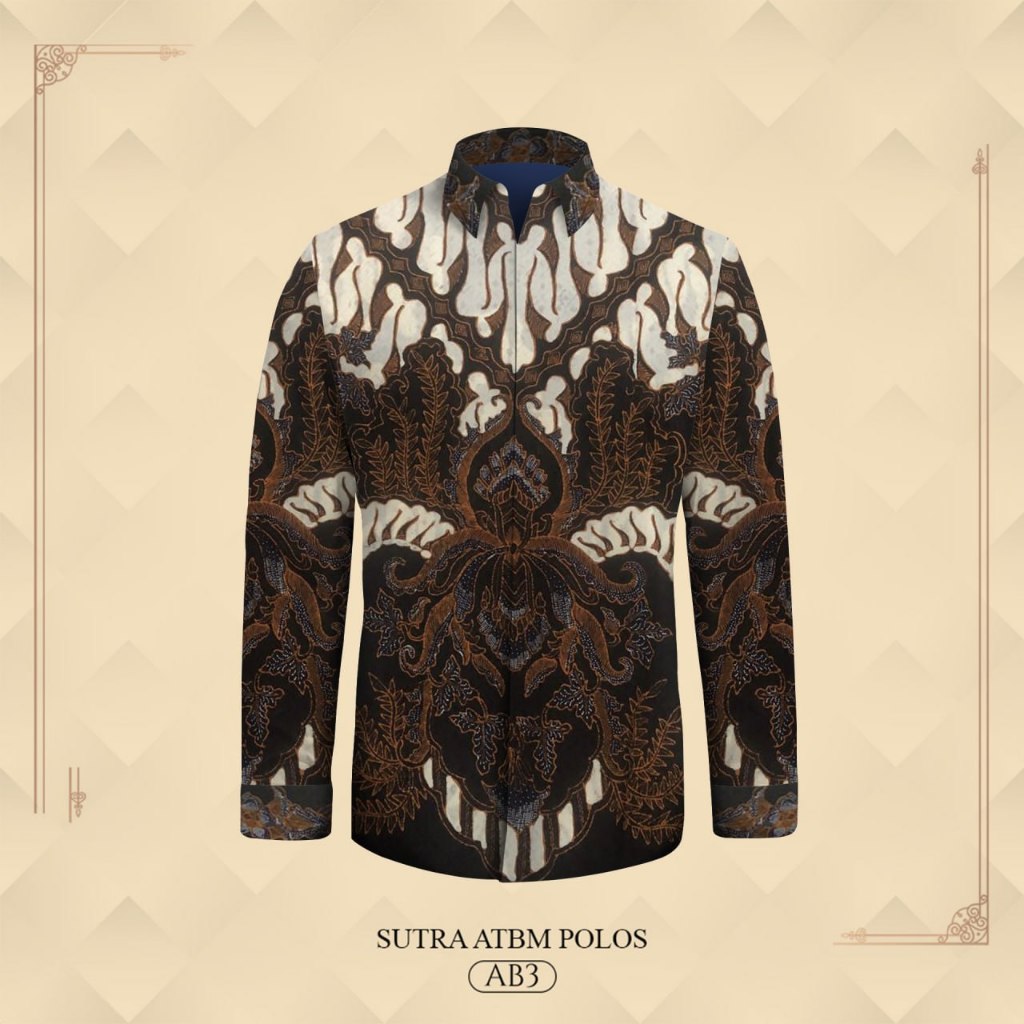 Kemeja batik lengan panjang pria exclusive bahan atbm sutera premium pola baju batik tulis pekalonga