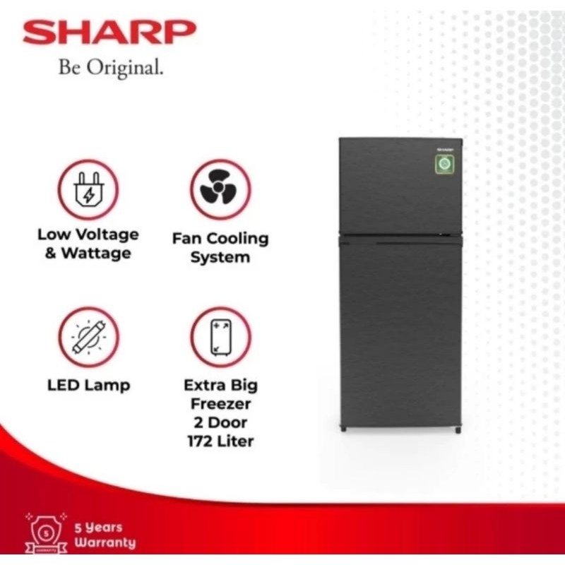 KULKAS SHARP 2PINTU SJ-195MN-HS KIREI SERIES KULKAS SHARP 2PINTU