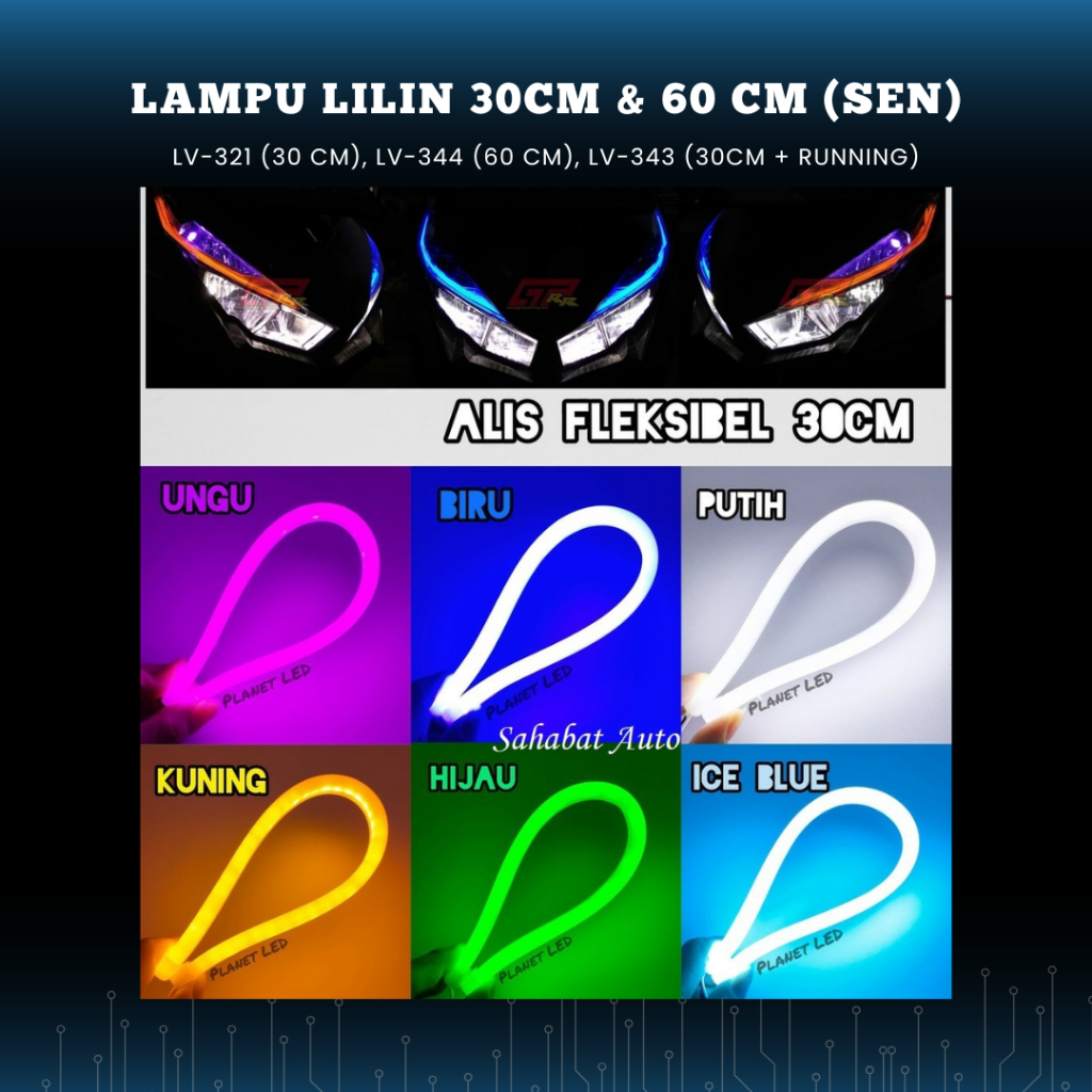 LAMPU ALIS LED / LAMPU ALIS RUNNING / LAMPU LILIN VARIASI MOTOR LED X-CASE 4675