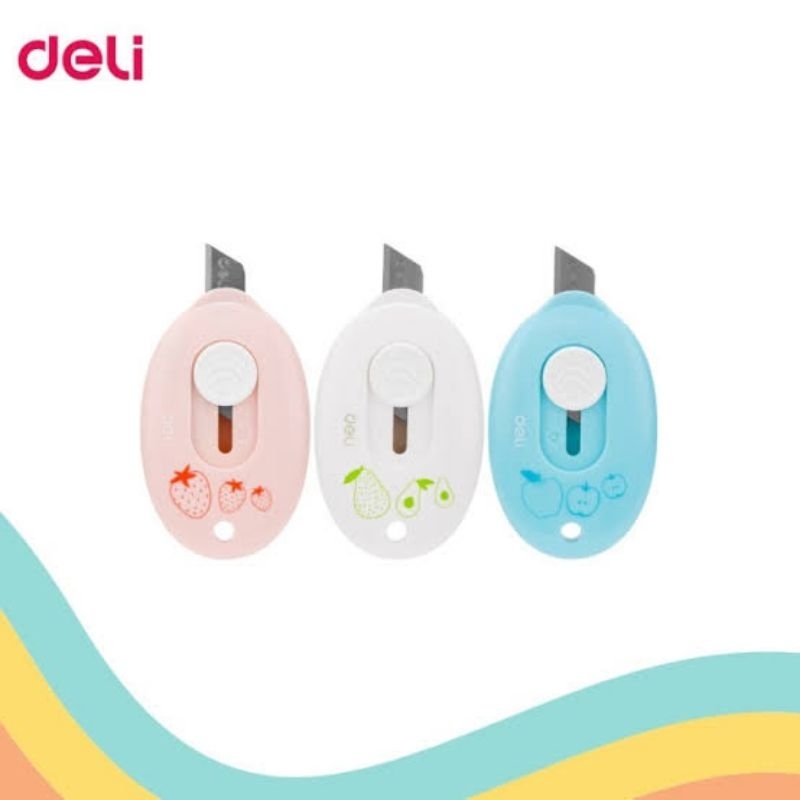 

Cutter Mini Bulat Deli E - 2050/ Cutter pisau mini warna pastel